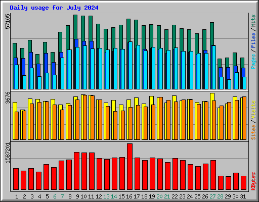 Daily usage for July 2024
