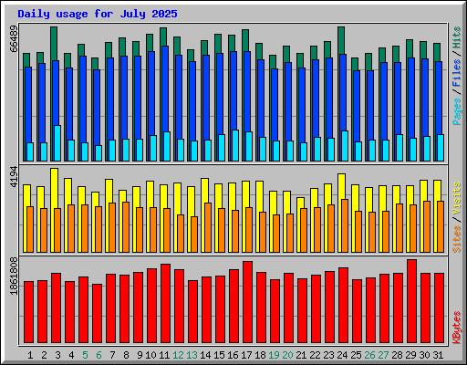 Daily usage for July 2025