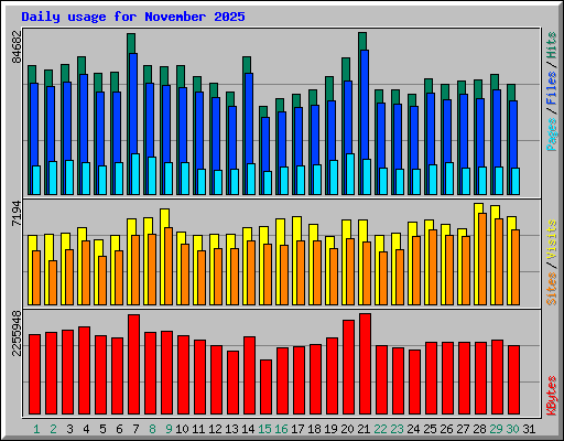 Daily usage for November 2025