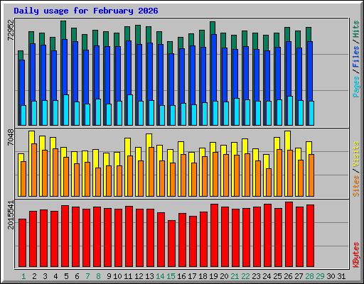Daily usage for February 2026