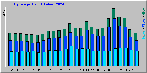 Hourly usage for October 2024