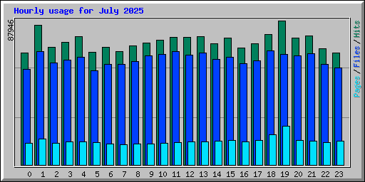 Hourly usage for July 2025