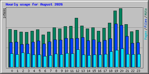 Hourly usage for August 2026
